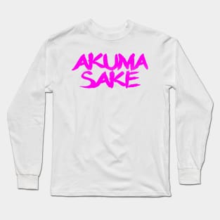 Akuma Sake Logo- Pink Design Long Sleeve T-Shirt